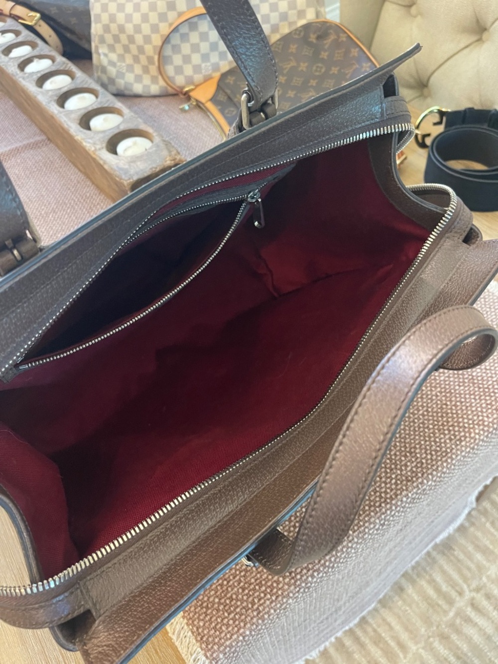 Gucci Buckle Travel Tote GG Coated Canvas with Leather Medium - Picture 4 of 4